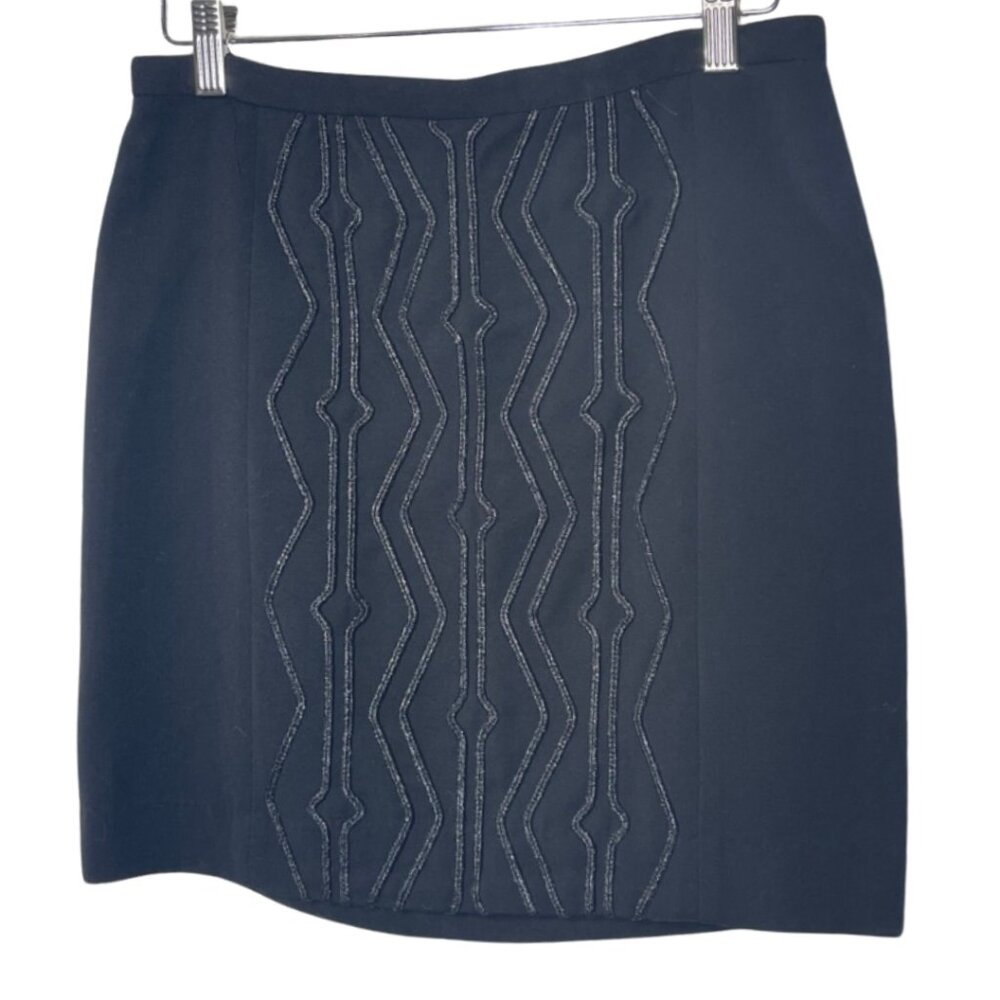 H&M | Black Textured Metallic Embellished Mini Skirt | Size 8 - Picture 3 of 10